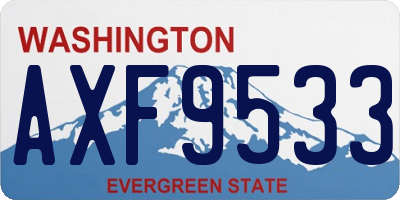 WA license plate AXF9533
