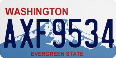WA license plate AXF9534