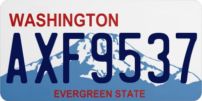 WA license plate AXF9537