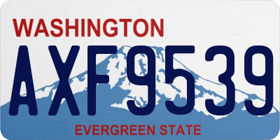 WA license plate AXF9539