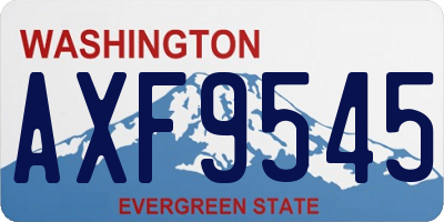 WA license plate AXF9545