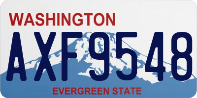 WA license plate AXF9548