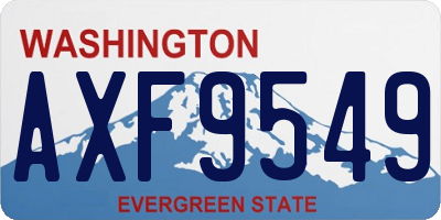 WA license plate AXF9549