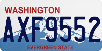 WA license plate AXF9552