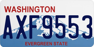WA license plate AXF9553