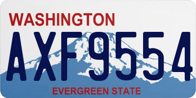 WA license plate AXF9554