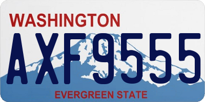 WA license plate AXF9555