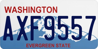 WA license plate AXF9557