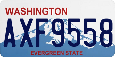 WA license plate AXF9558