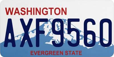 WA license plate AXF9560