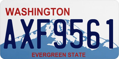 WA license plate AXF9561