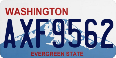 WA license plate AXF9562