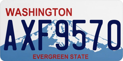 WA license plate AXF9570