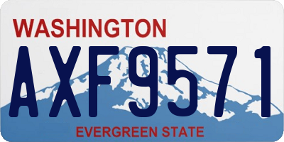 WA license plate AXF9571