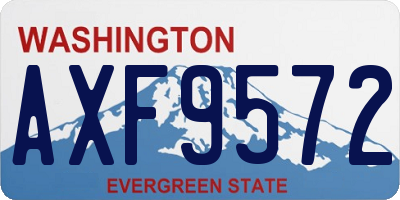 WA license plate AXF9572