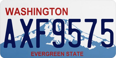 WA license plate AXF9575