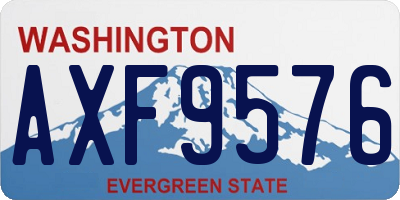WA license plate AXF9576