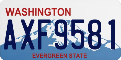 WA license plate AXF9581