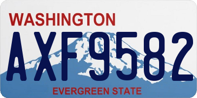 WA license plate AXF9582