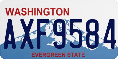 WA license plate AXF9584