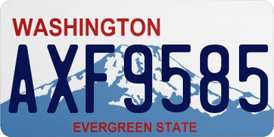 WA license plate AXF9585