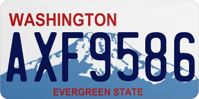 WA license plate AXF9586