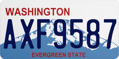 WA license plate AXF9587