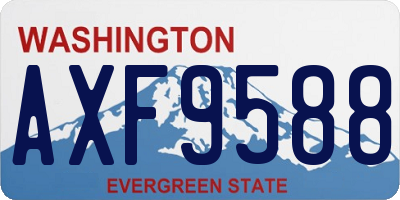 WA license plate AXF9588