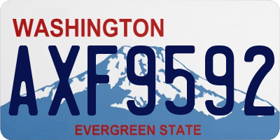 WA license plate AXF9592