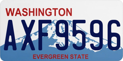 WA license plate AXF9596