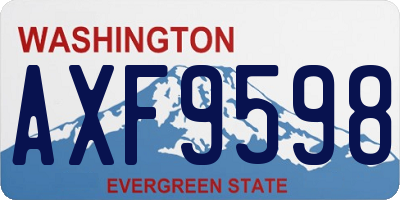 WA license plate AXF9598