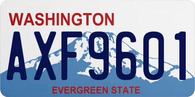 WA license plate AXF9601