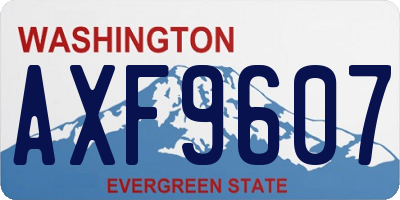WA license plate AXF9607