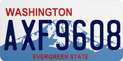 WA license plate AXF9608
