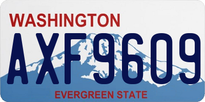 WA license plate AXF9609