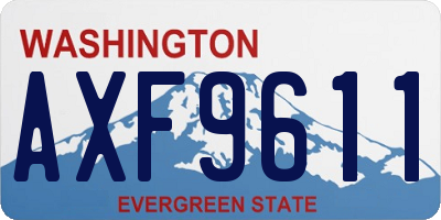 WA license plate AXF9611