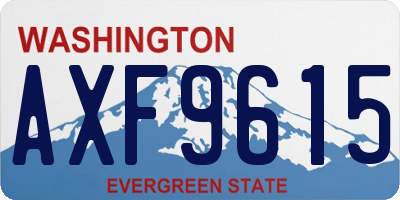 WA license plate AXF9615