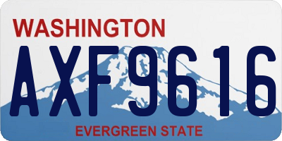 WA license plate AXF9616