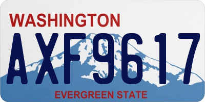 WA license plate AXF9617