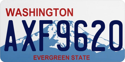 WA license plate AXF9620