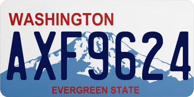 WA license plate AXF9624