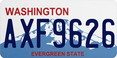 WA license plate AXF9626