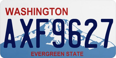 WA license plate AXF9627