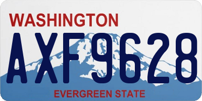 WA license plate AXF9628