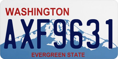 WA license plate AXF9631