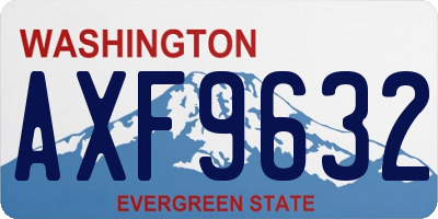 WA license plate AXF9632
