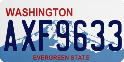 WA license plate AXF9633