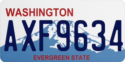 WA license plate AXF9634