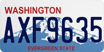 WA license plate AXF9635