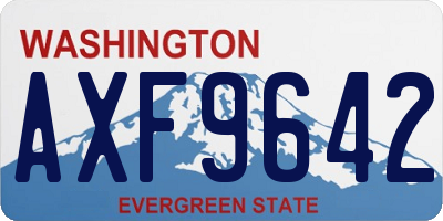 WA license plate AXF9642